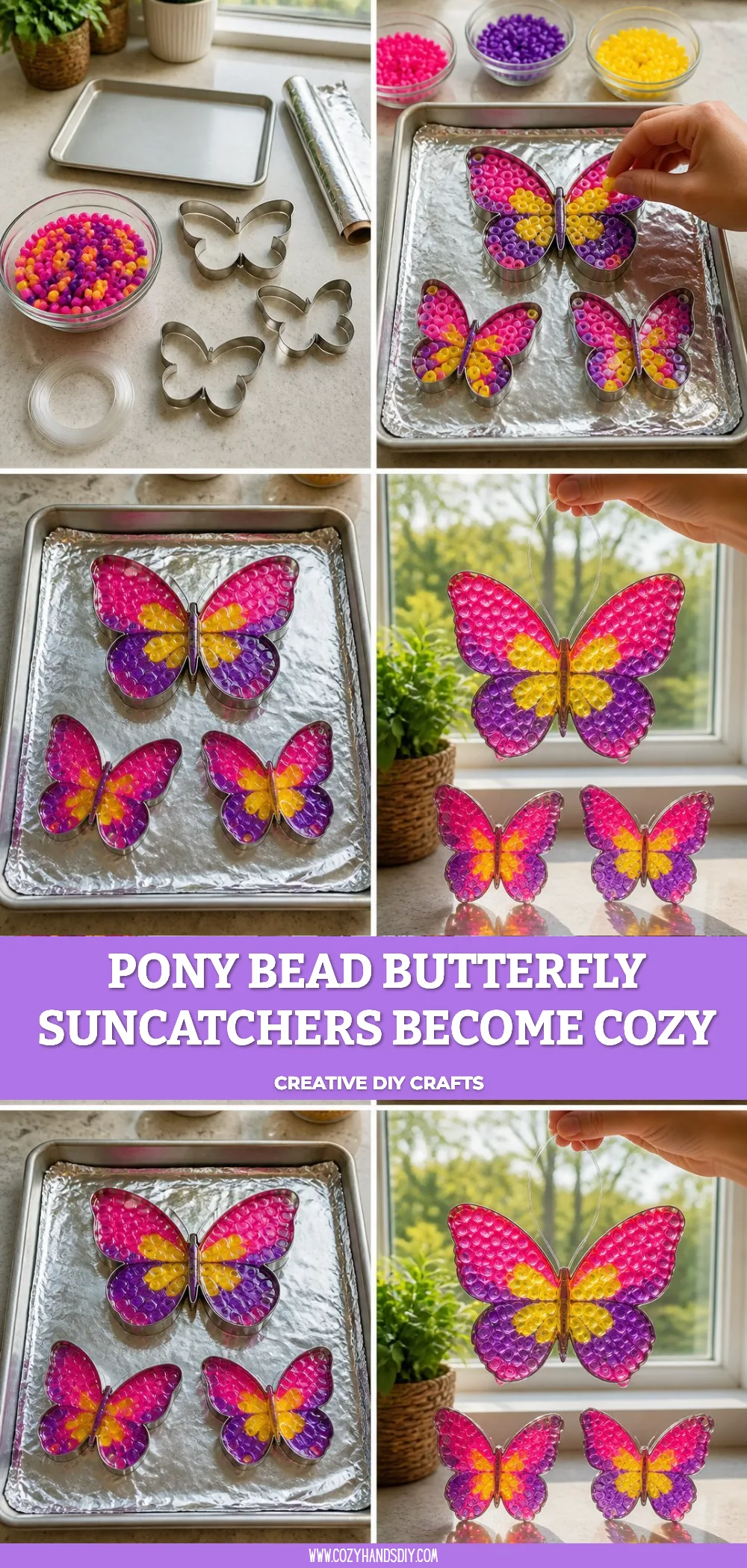 Pony Bead Butterfly Suncatchers Become Cozy