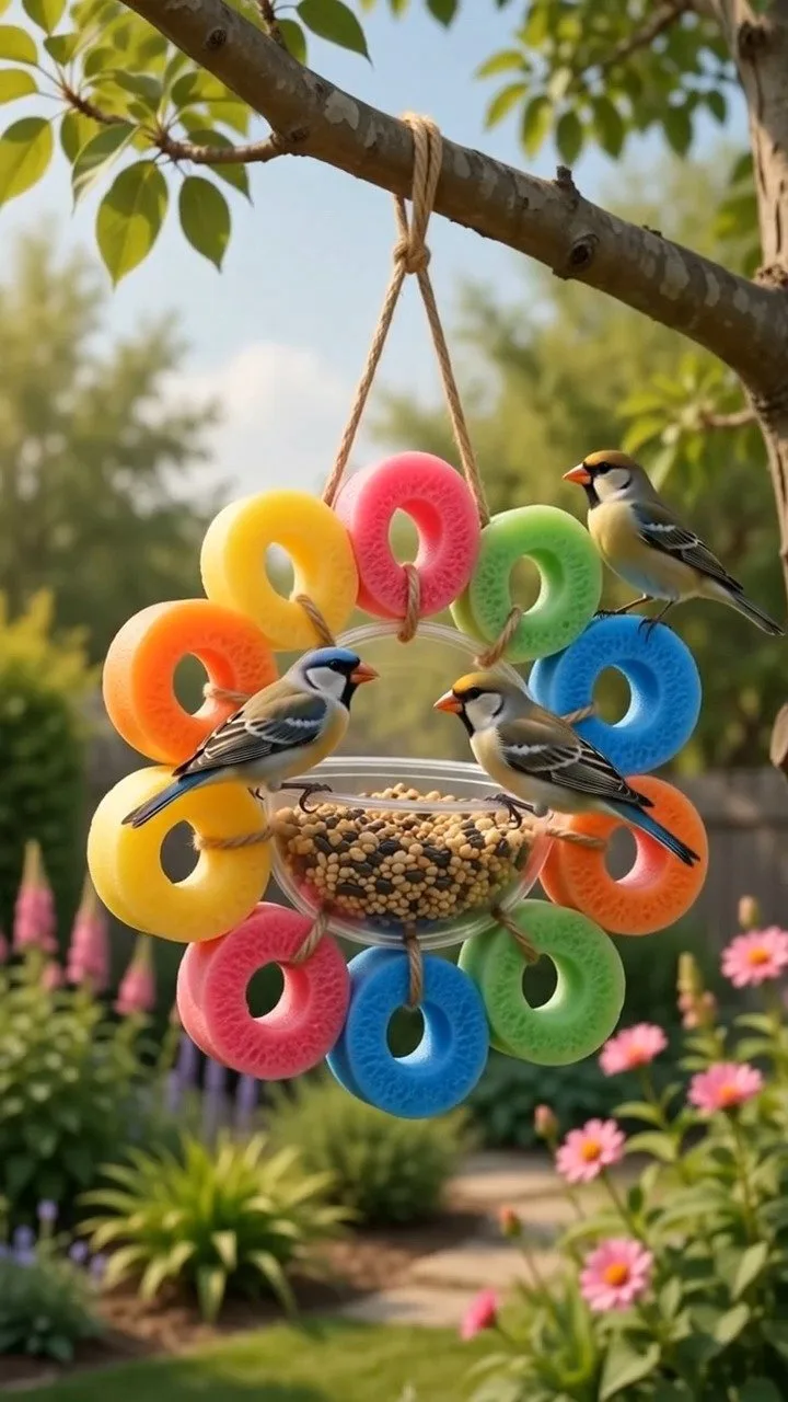 Pool Noodle Bird Feeder Becomes Cozy 4 Pool Noodle Bird Feeder