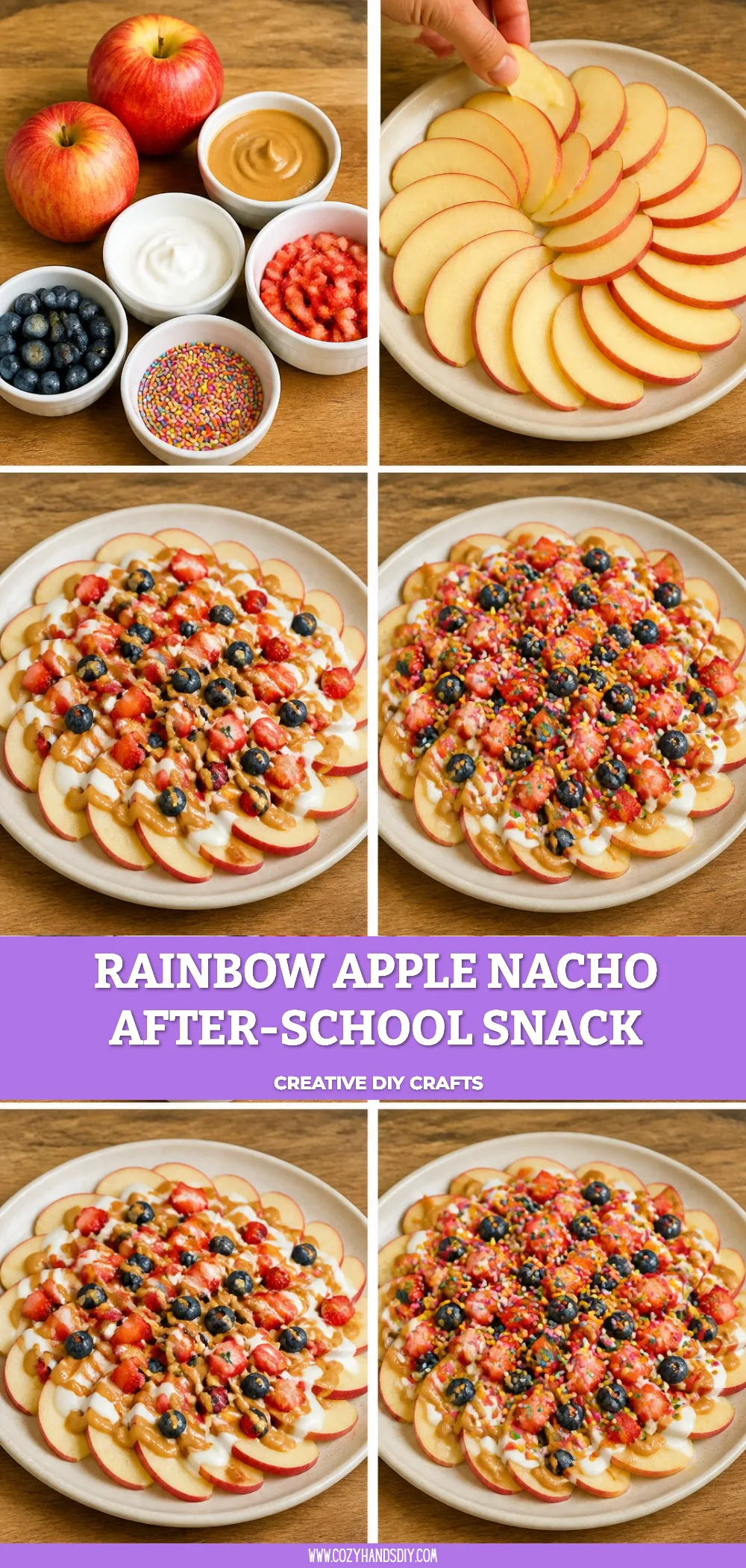 Rainbow Apple Nacho After-School Snack 6 Rainbow Apple Nacho After-School Snack