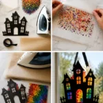 Rainbow Crayon Haunted House Suncatcher 8 Rainbow Crayon Haunted House Suncatcher