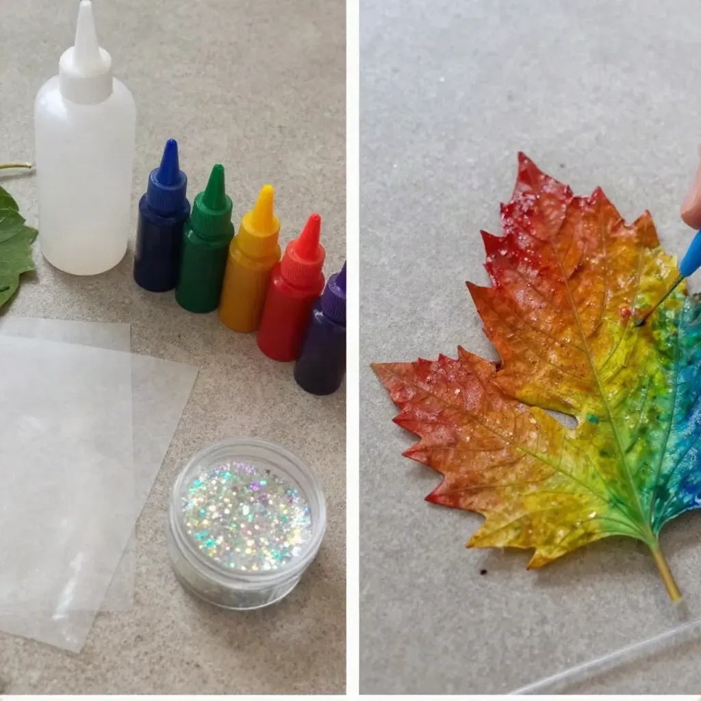 Rainbow Crystal Leaf Suncatcher
