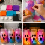 Rainbow Glow Ghost Mason Jar Lanterns