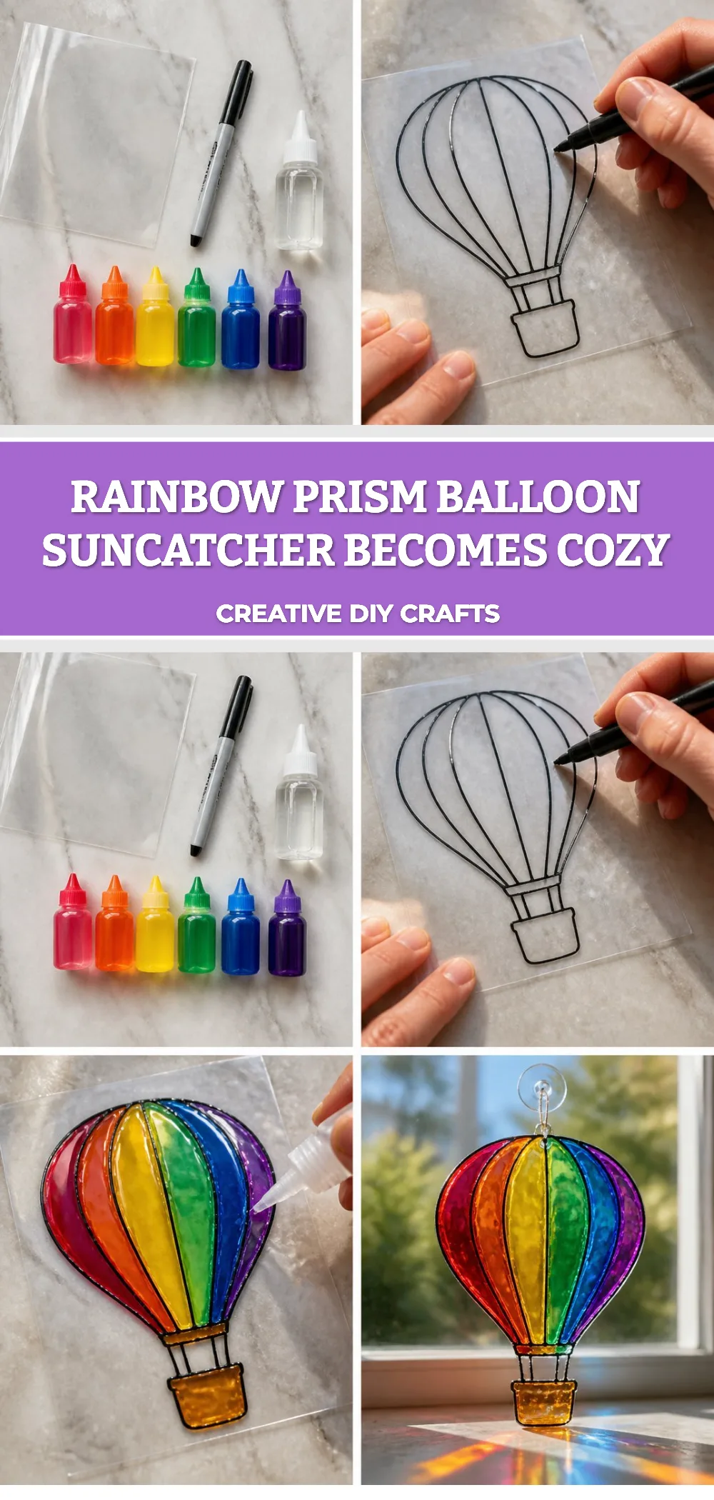 Rainbow Prism Balloon Suncatcher Becomes Cozy