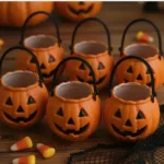 Glowing Vintage Halloween Pails with Tea Lights 8 Vintage Style Halloween Pails Become Cozy