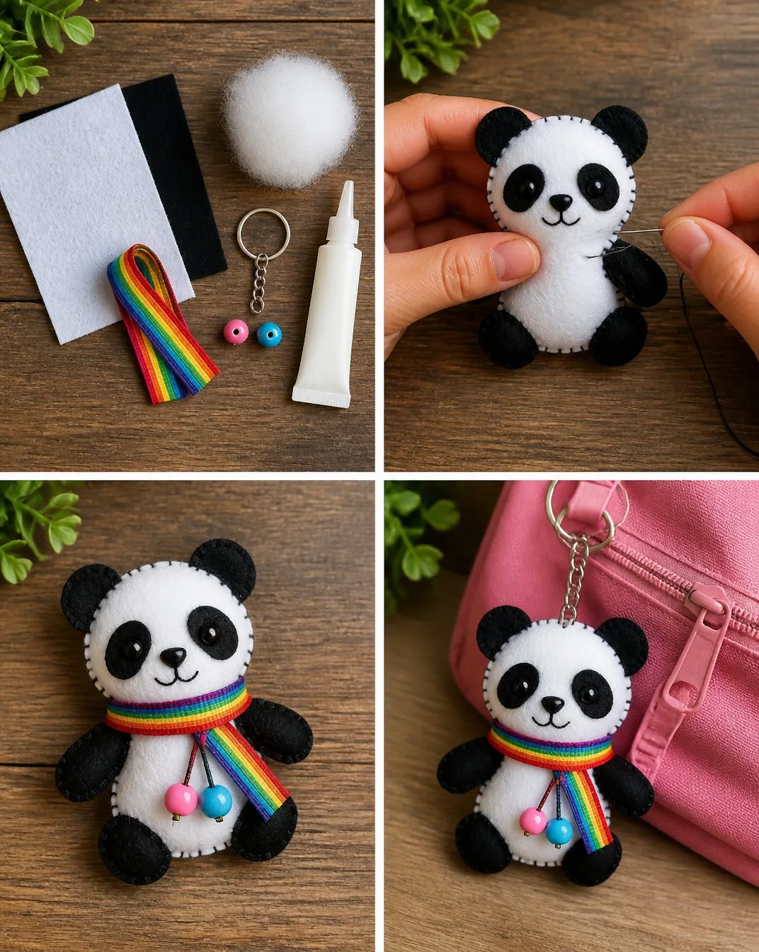 Adorable Rainbow Panda Backpack Charm for Kids 5 Adorable Rainbow Panda Backpack Charm for Kids