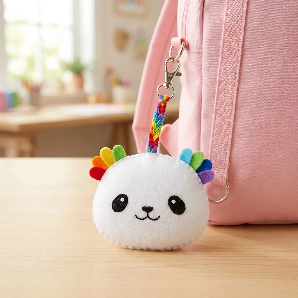 Adorable Rainbow Panda Backpack Charm for Kids 6 Adorable Rainbow Panda Backpack Charm for Kids