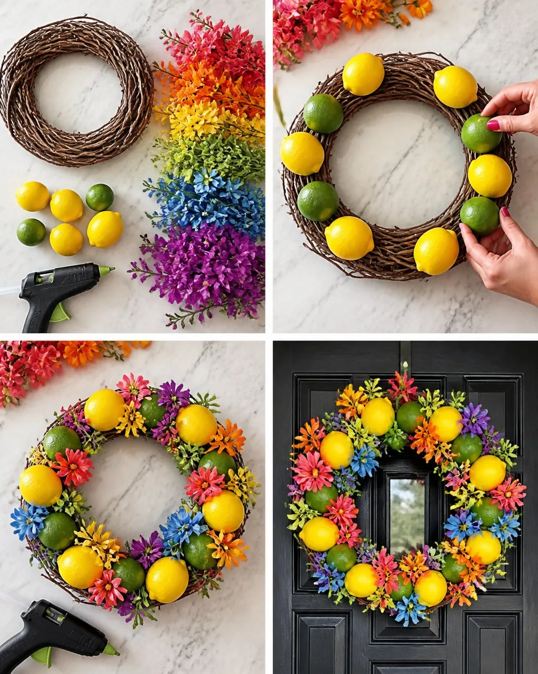 Colorful Citrus Grapevine Front Door Wreath 6 Colorful Citrus Grapevine Front Door Wreath