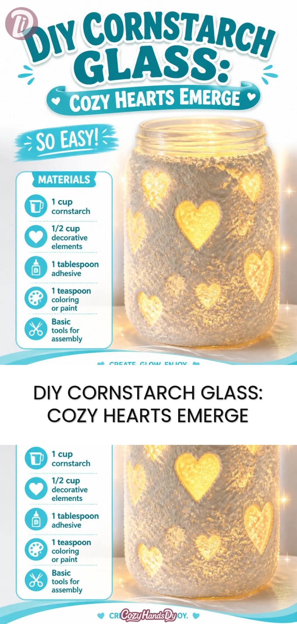 DIY Cornstarch Glass: Cozy Hearts Emerge