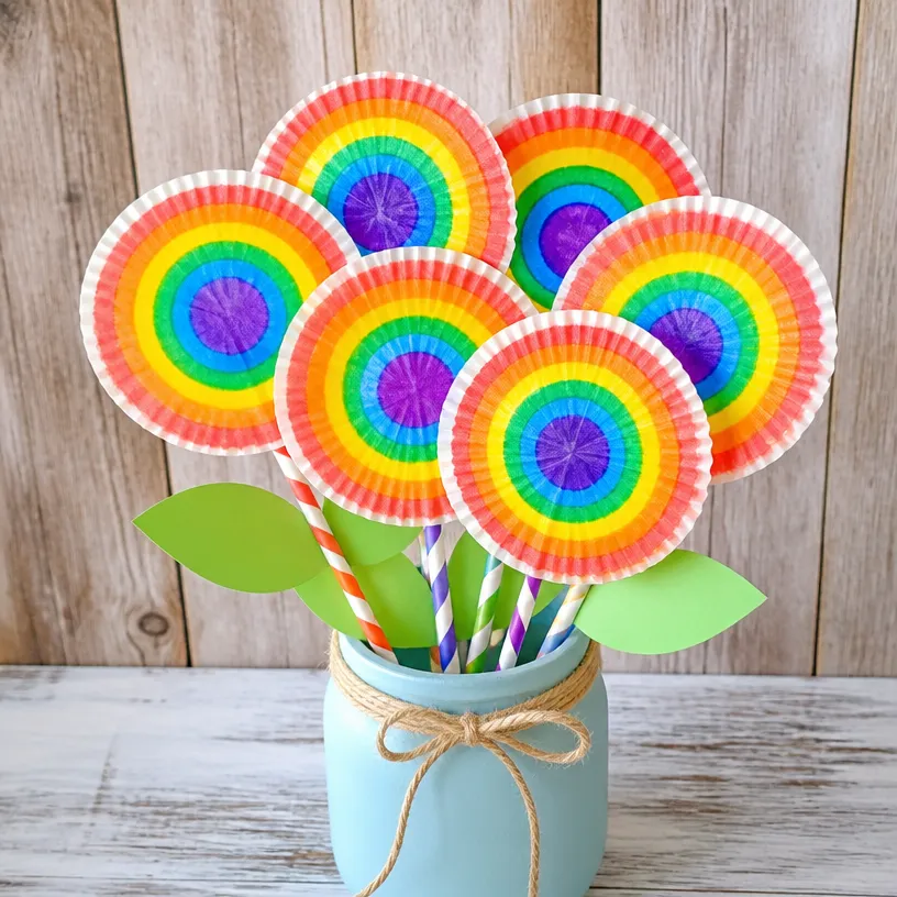 DIY Rainbow Coffee Filter Apple Bouquet 3 DIY Rainbow Coffee Filter Apple Bouquet