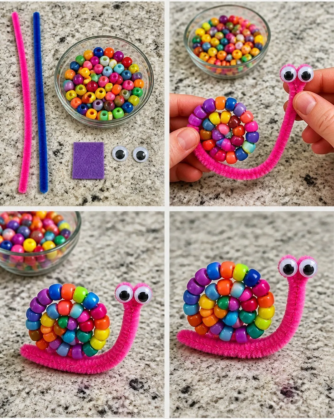 DIY Snail Craft with Beaded Pipe Cleaners 6 DIY Snail Craft with Beaded Pipe Cleaners