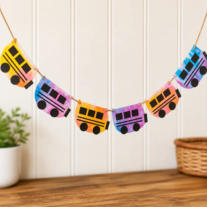 DIY Watercolor Coffee Filter School Bus Garland Tutorial 7 DIY Watercolor Coffee Filter School Bus Garland Tutorial