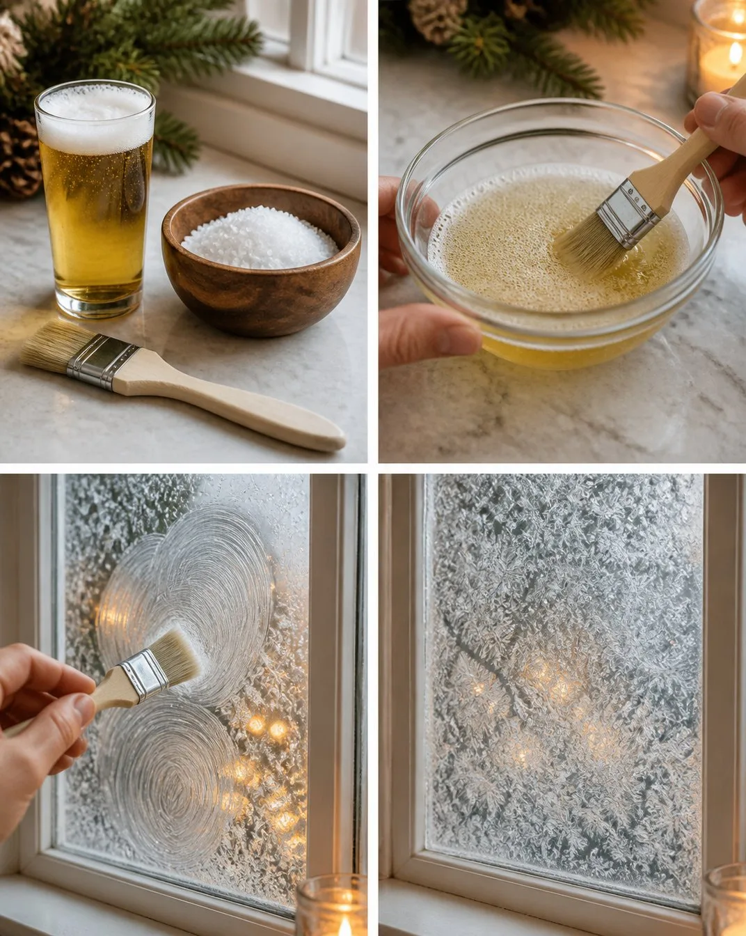 DIY Window Frost: Quick Frost with Beer and Salt 2 DIY Window Frost: Quick Frost with Beer and Salt