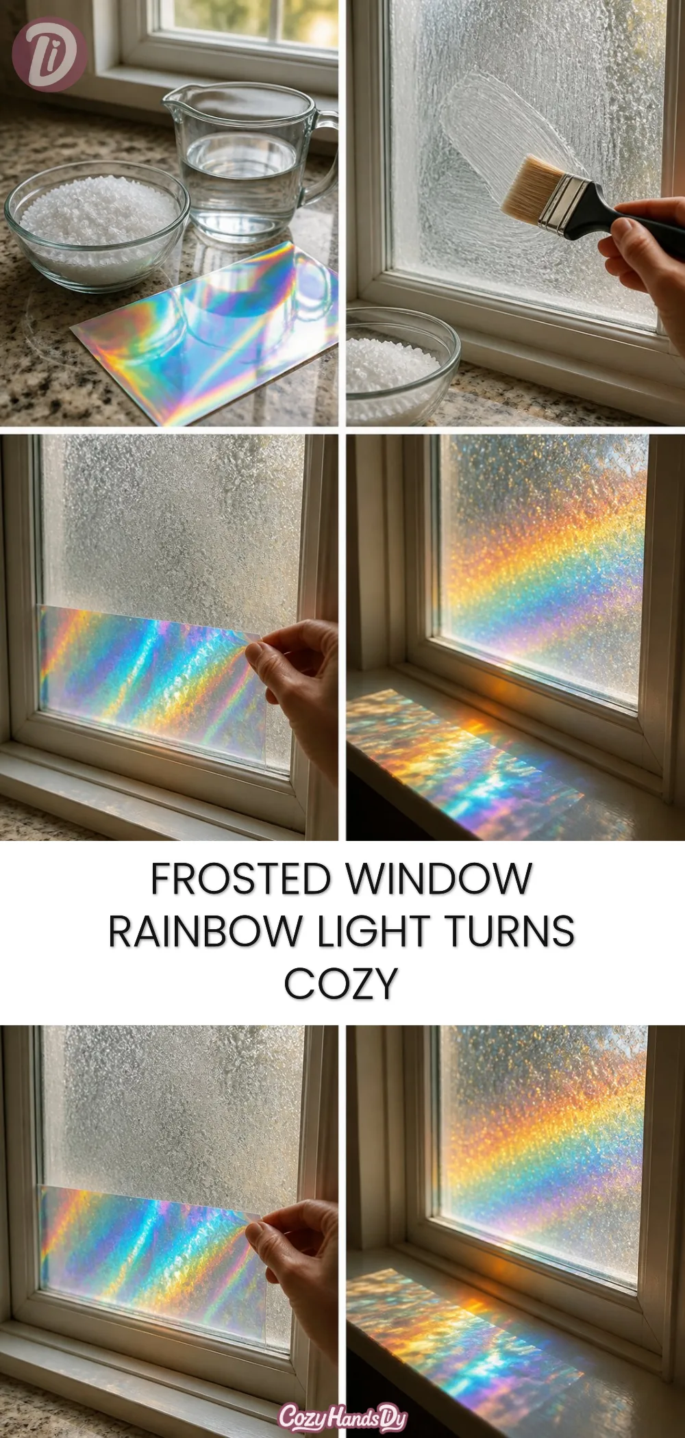 Frosted Window Rainbow Light Turns Cozy 5 Frosted Window Rainbow Light Turns Cozy