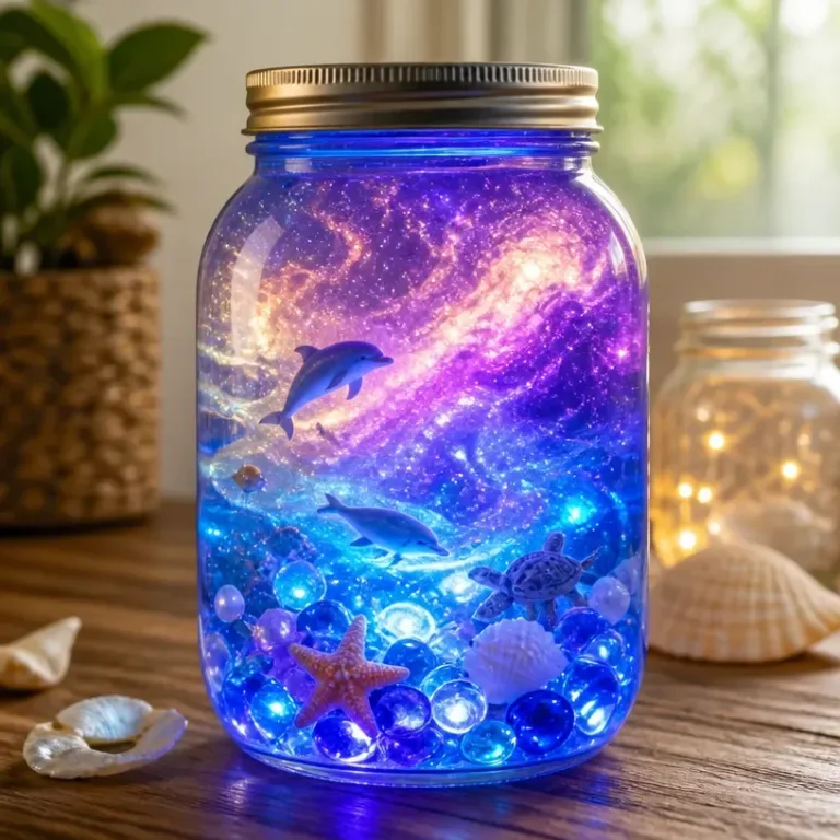 Galaxy Ocean Jar creating a cozy calm ambiance in a modern living space.