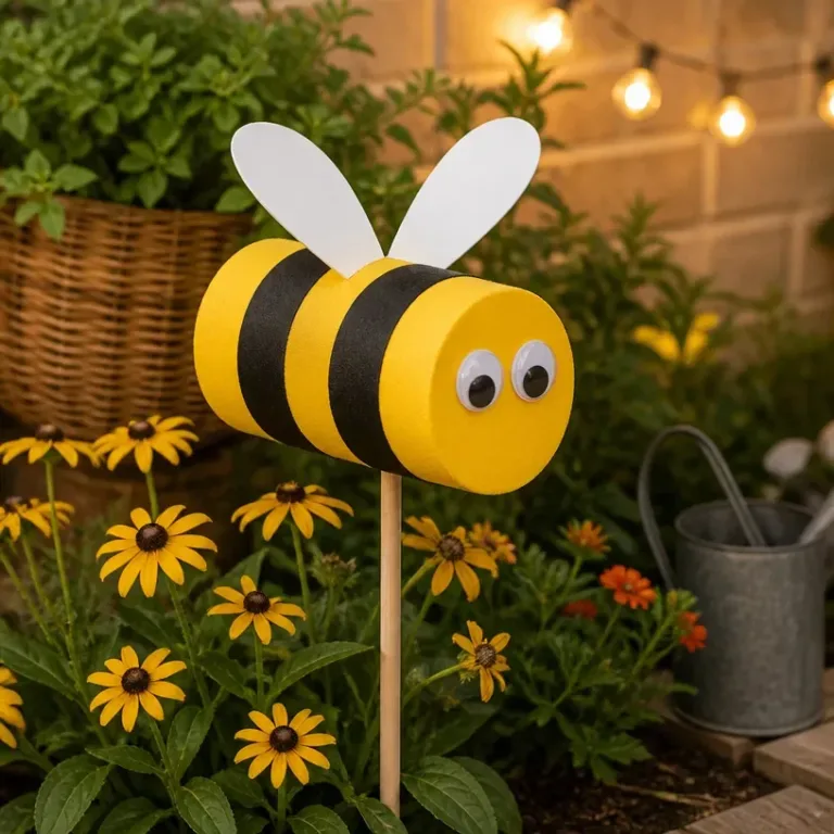 Cozy giant bumblebee garden decor piece enhancing outdoor space