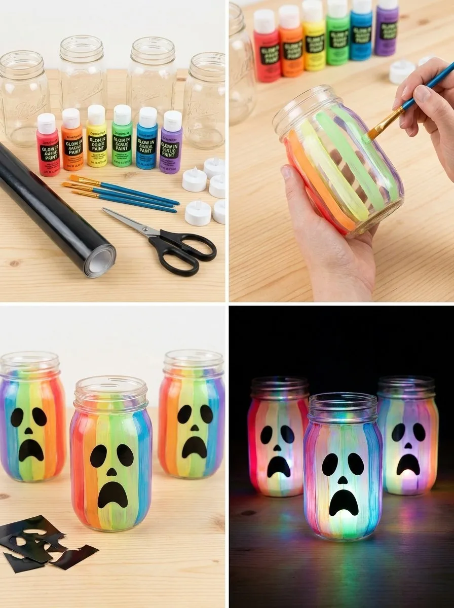 Glow-in-the-Dark Rainbow Ghost Lantern 7 Glow-in-the-Dark Rainbow Ghost Lantern