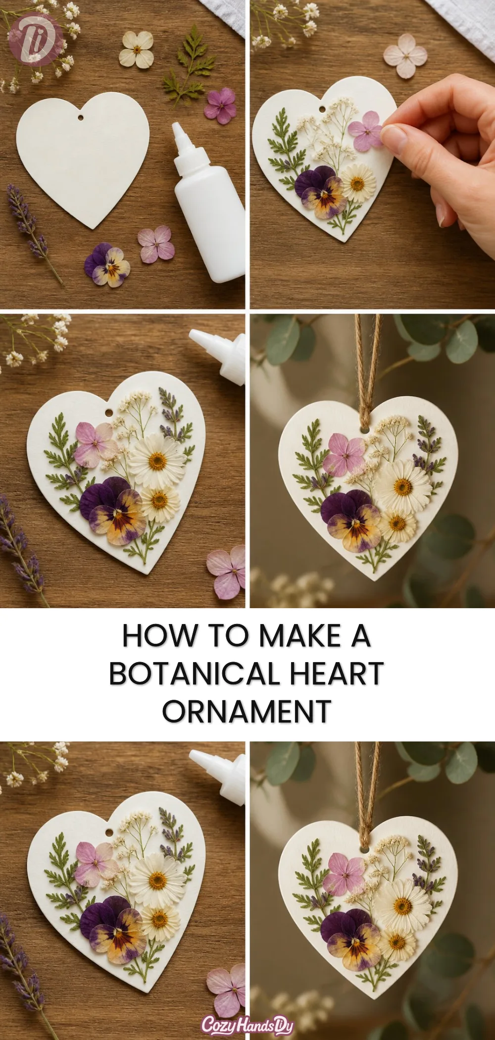 How to Make a Botanical Heart Ornament