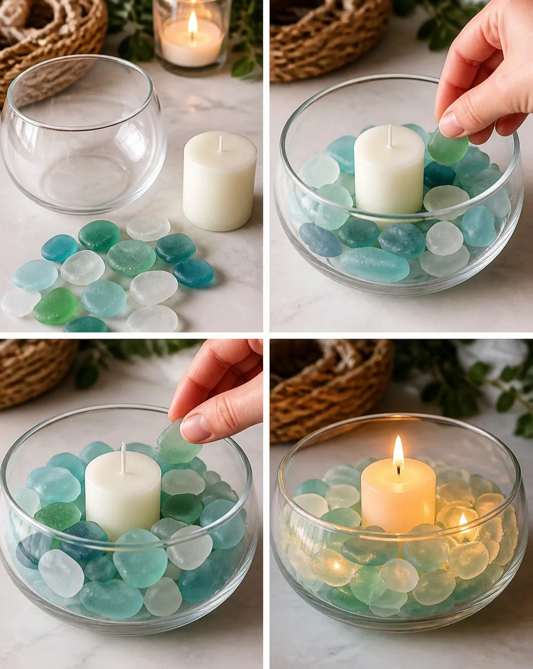 How to Make a Sea Glass Candle Bowl