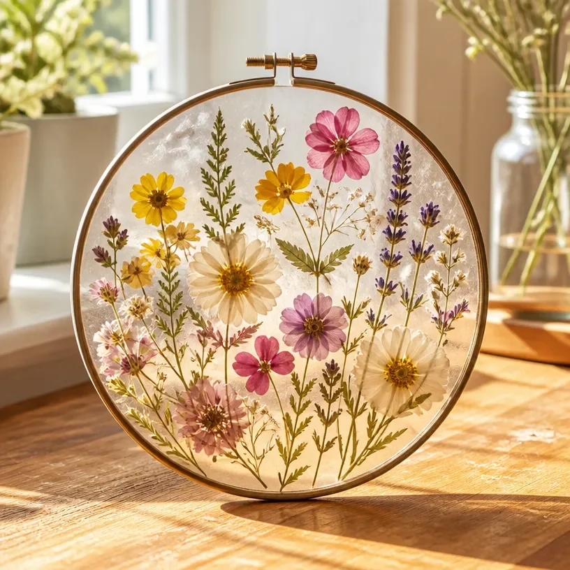 Beautiful suncatcher enhancing tranquility on a kitchen table