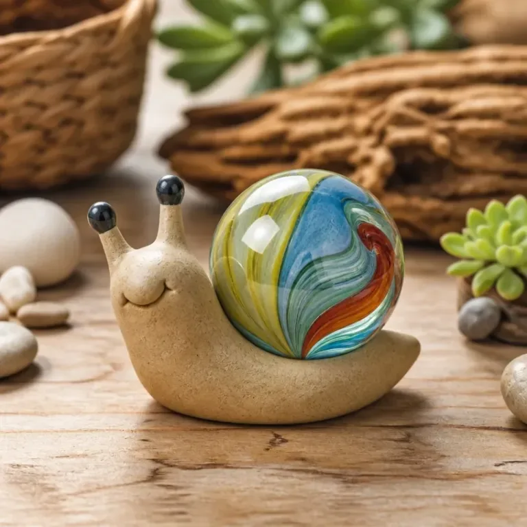 Cozy Marble Snail Garden Decor adds charm to outdoor spaces.