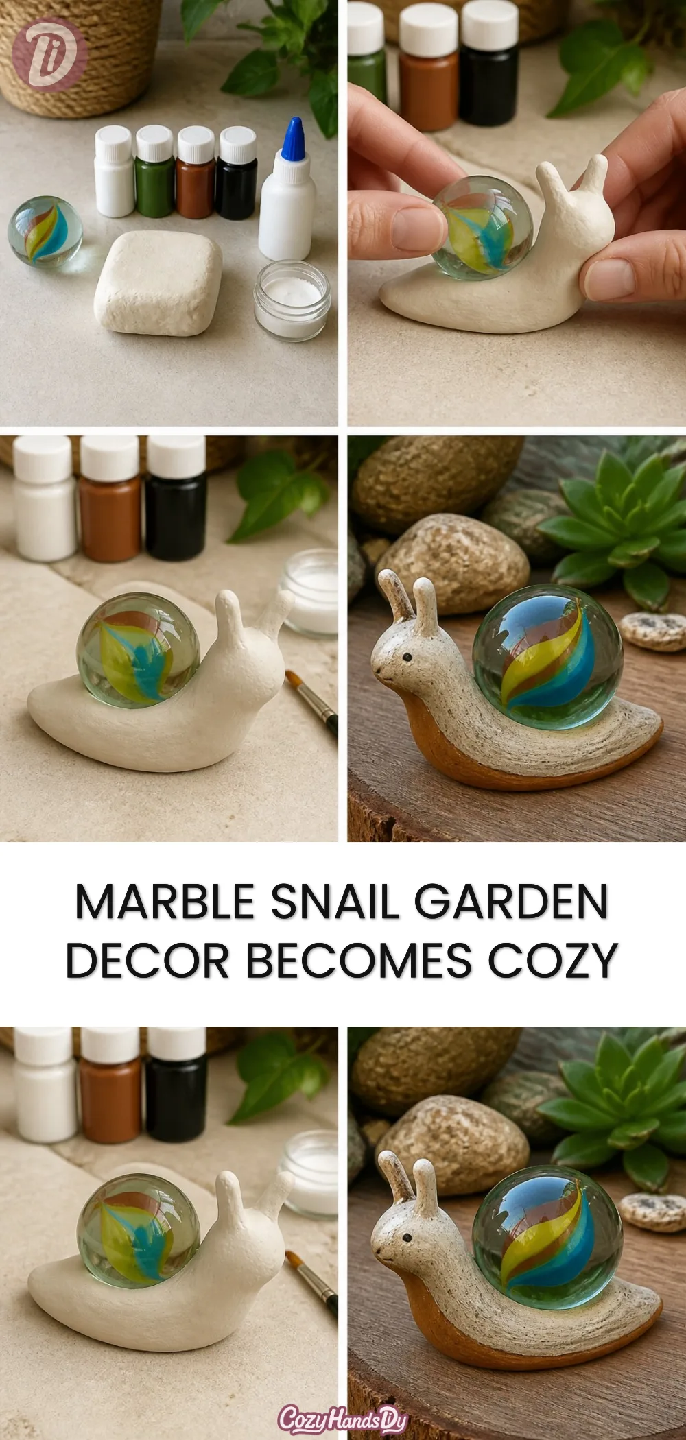 Marble Snail Garden Decor Becomes Cozy