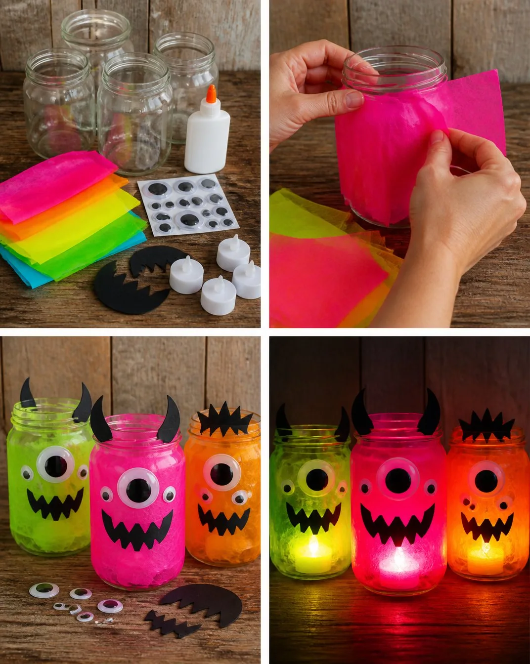 Neon Rainbow Monster Lanterns