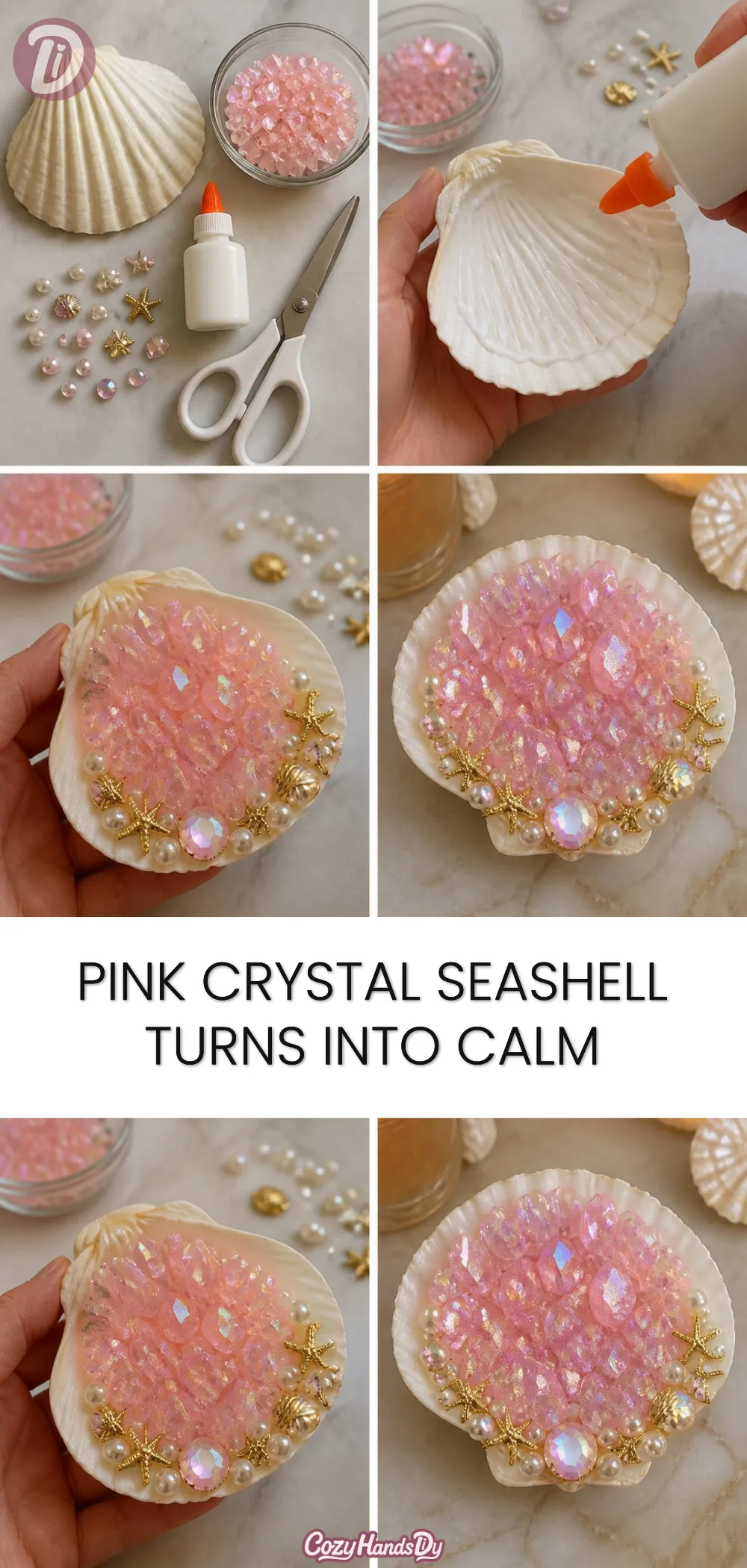 Pink Crystal Seashell Turns Into Calm