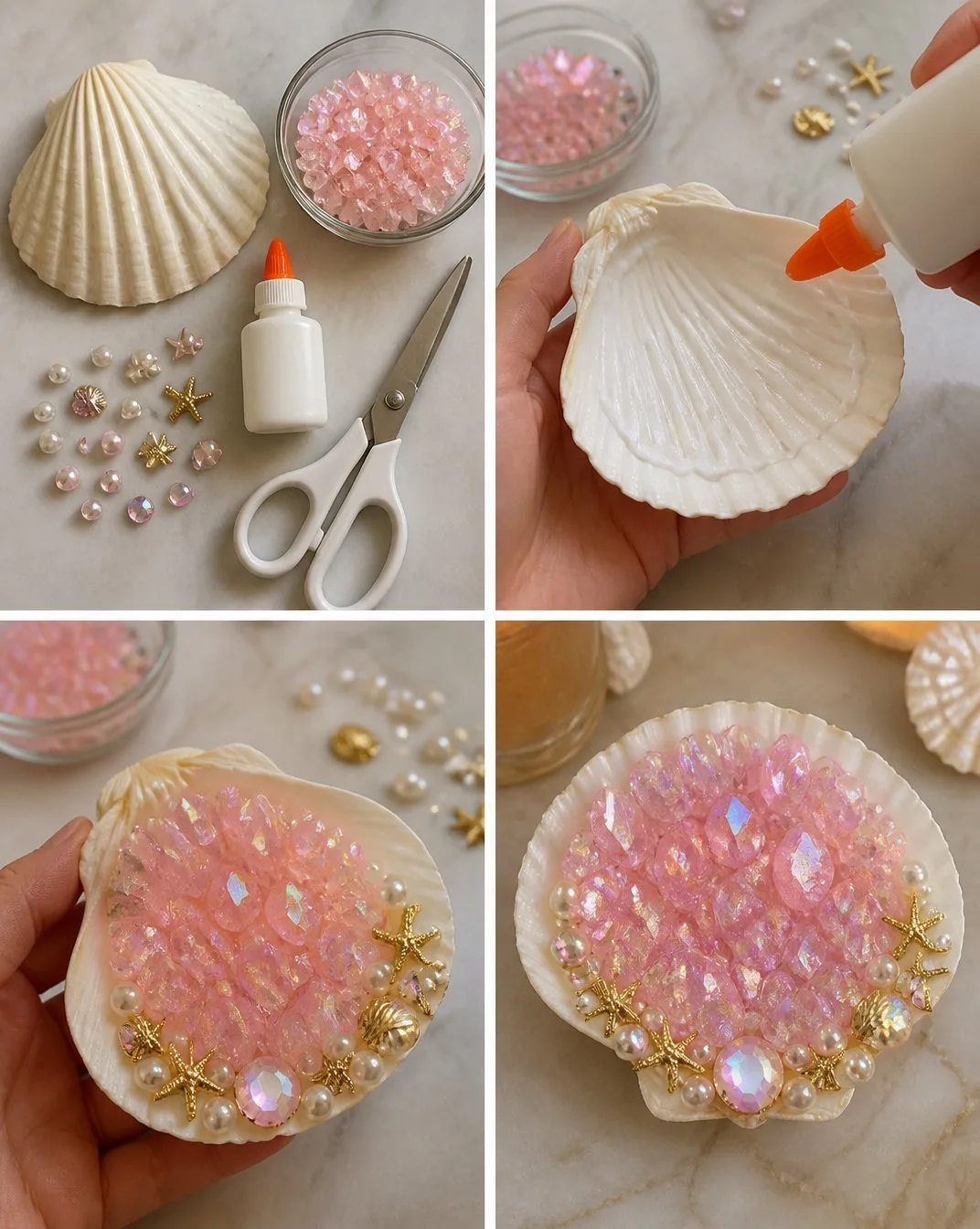 Pink Crystal Seashell Turns Into Calm