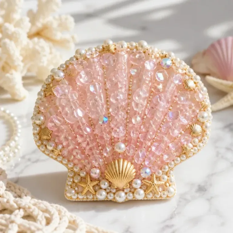 Beautiful Pink Crystal Seashell showcasing serene and calming colors.