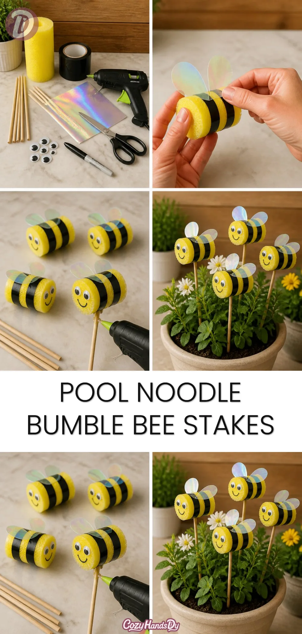 Pool Noodle Bumble Bee Stakes