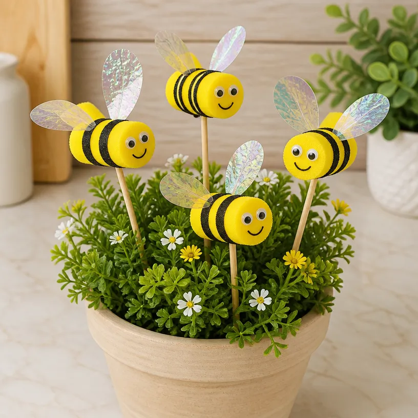 Quick and Easy Pool Noodle Bumble Bee Stakes Now