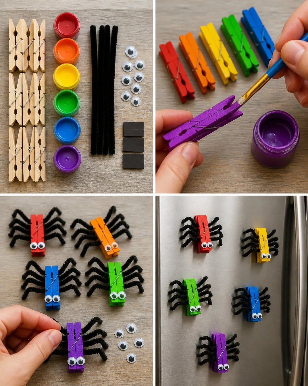 Rainbow Clothespin Spider Fridge Magnets Turns Into Magic 6 Rainbow Clothespin Spider Fridge Magnets Turns Into Magic
