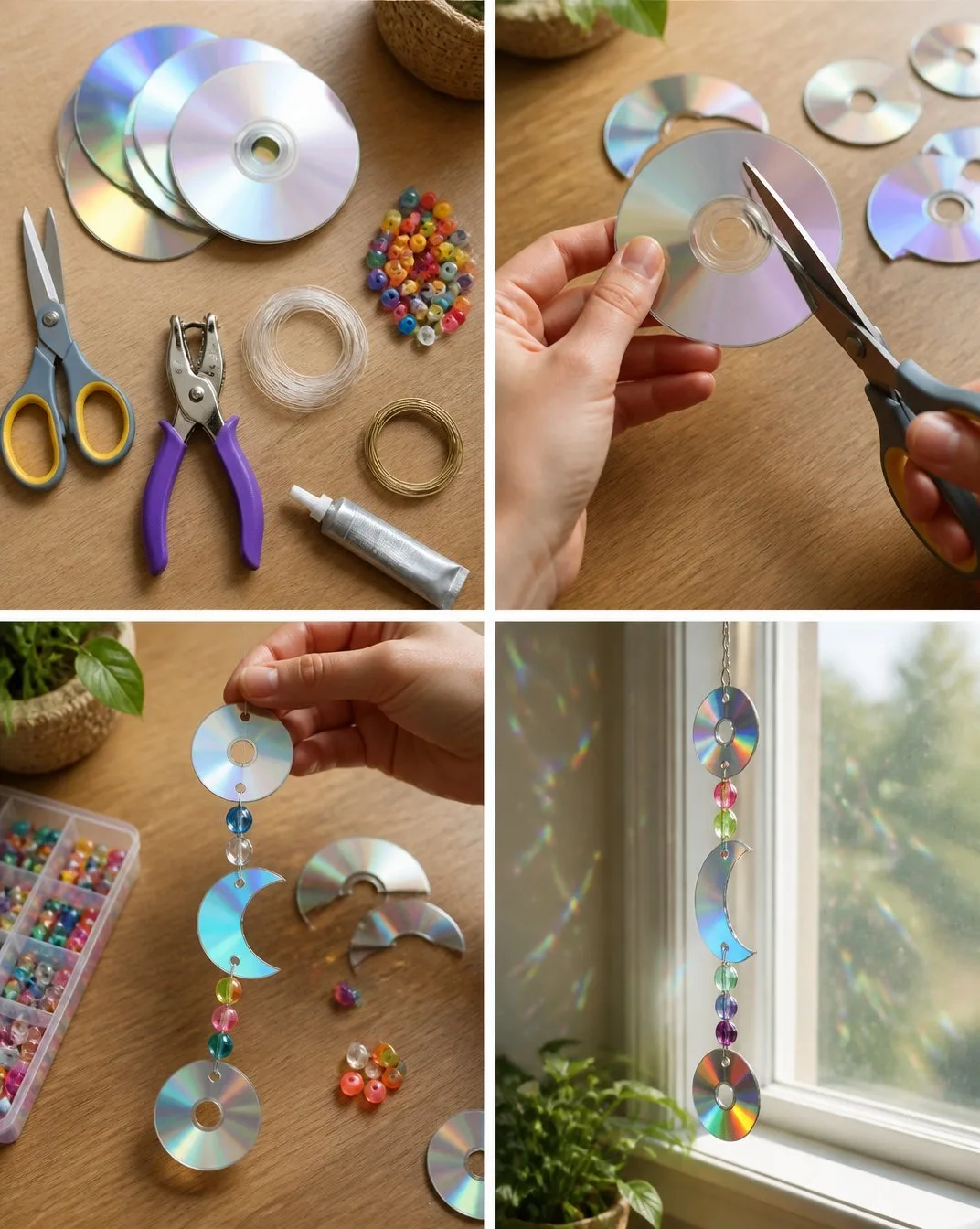 Rainbow Cornstarch Disk Suncatchers Transforms Calm