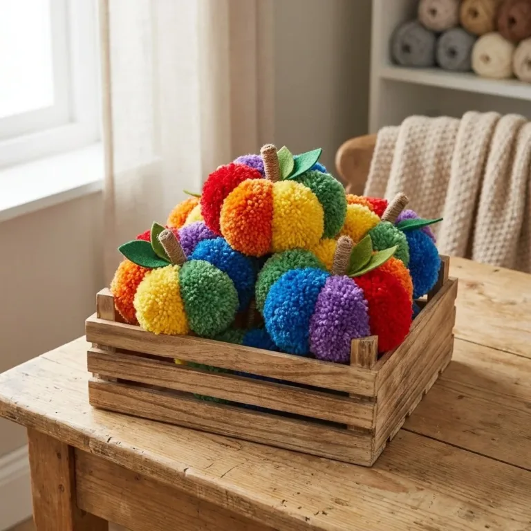 Colorful pom-pom pumpkins at a cozy pumpkin patch during autumn.
