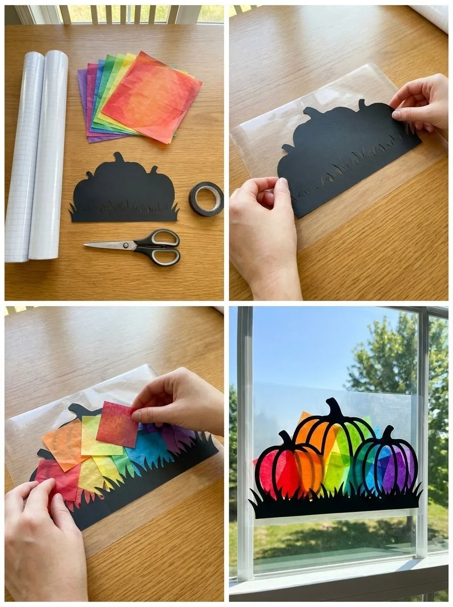 Rainbow Pumpkin Patch Window Suncatcher