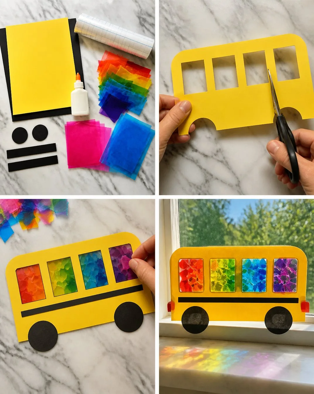 Rainbow School Bus Window Suncatcher 5 Rainbow School Bus Window Suncatcher