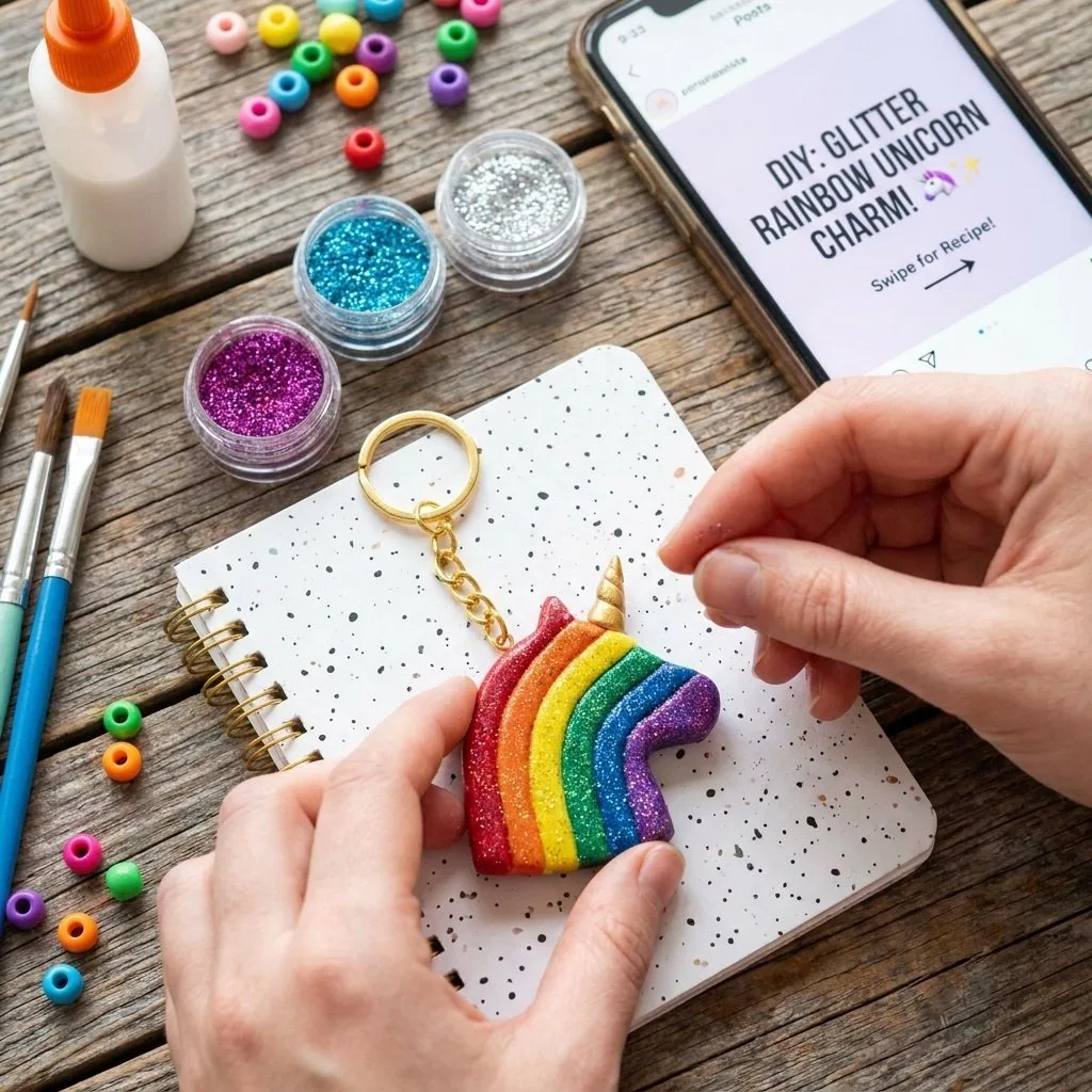 Rainbow Unicorn Backpack Charm