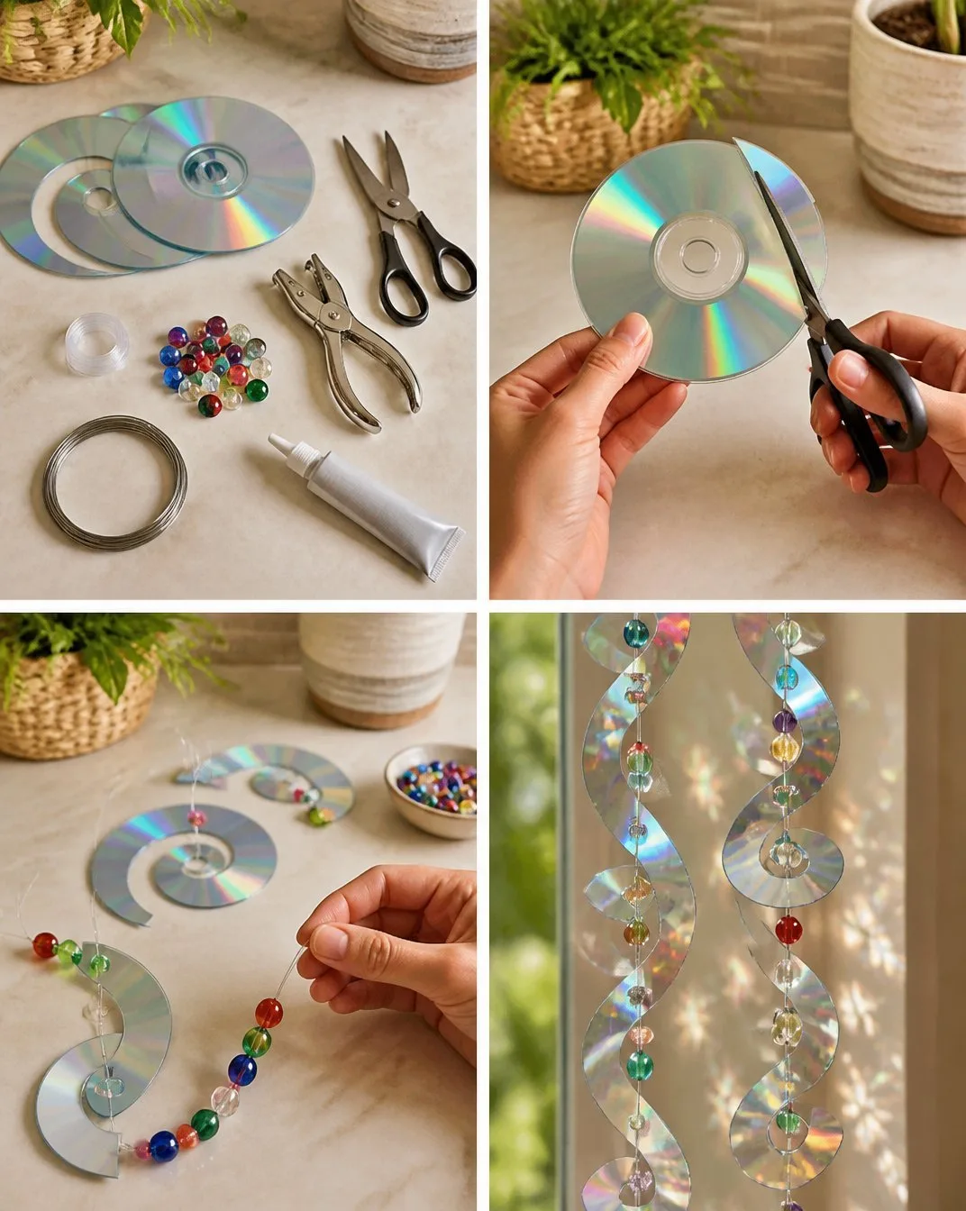 Swirled Glue Sun Catchers Watch Joy