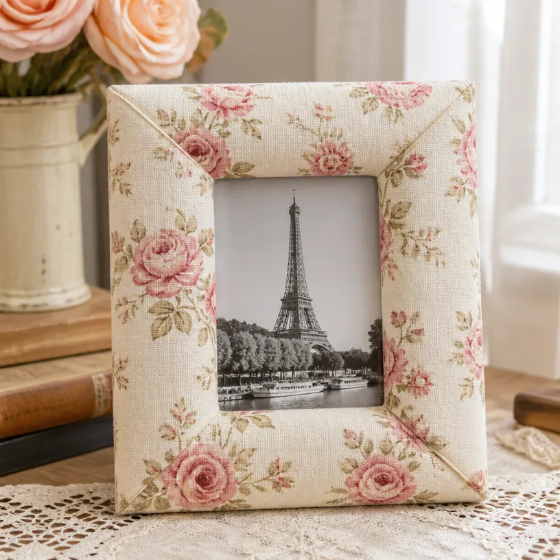 Vintage Fabric-Wrapped Photo Frame Becomes Cozy 7 Vintage Fabric-Wrapped Photo Frame Becomes Cozy