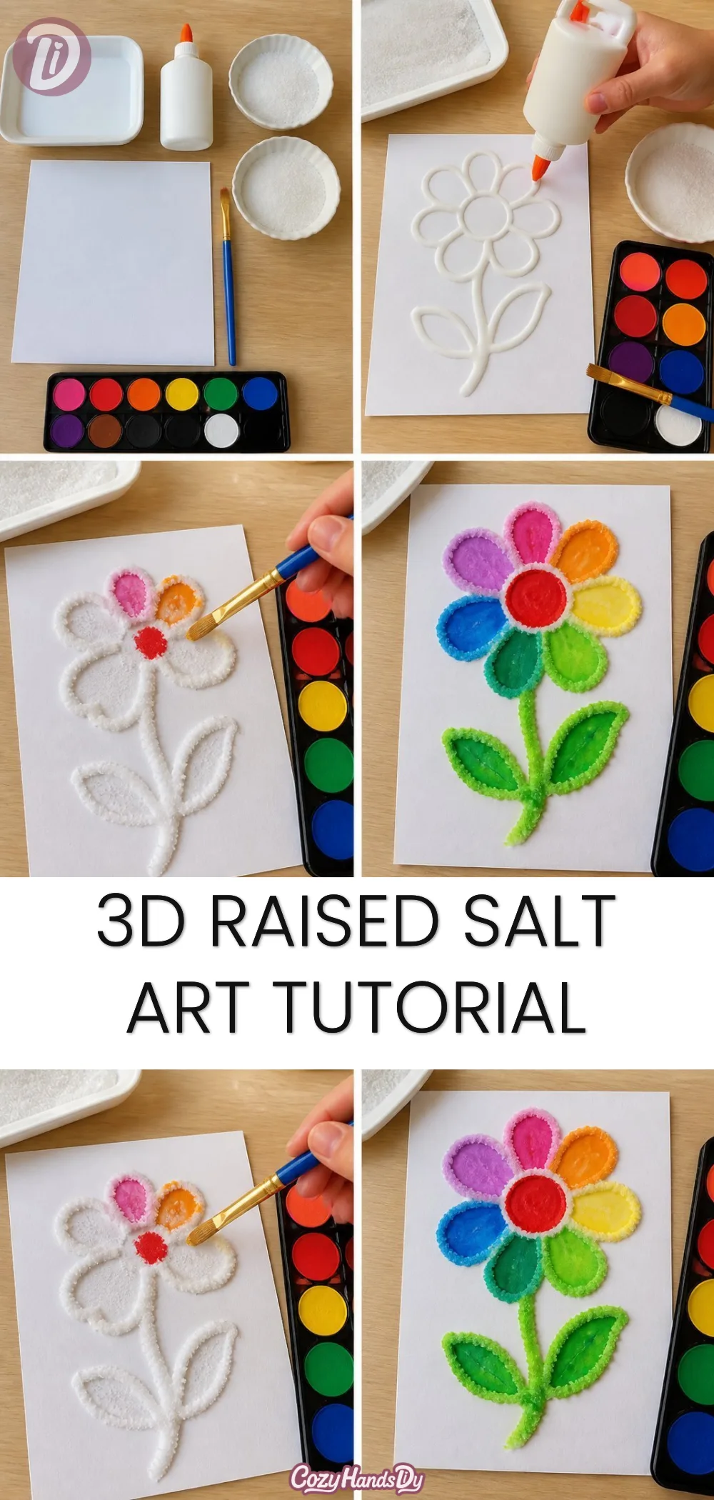 3D Raised Salt Art Tutorial