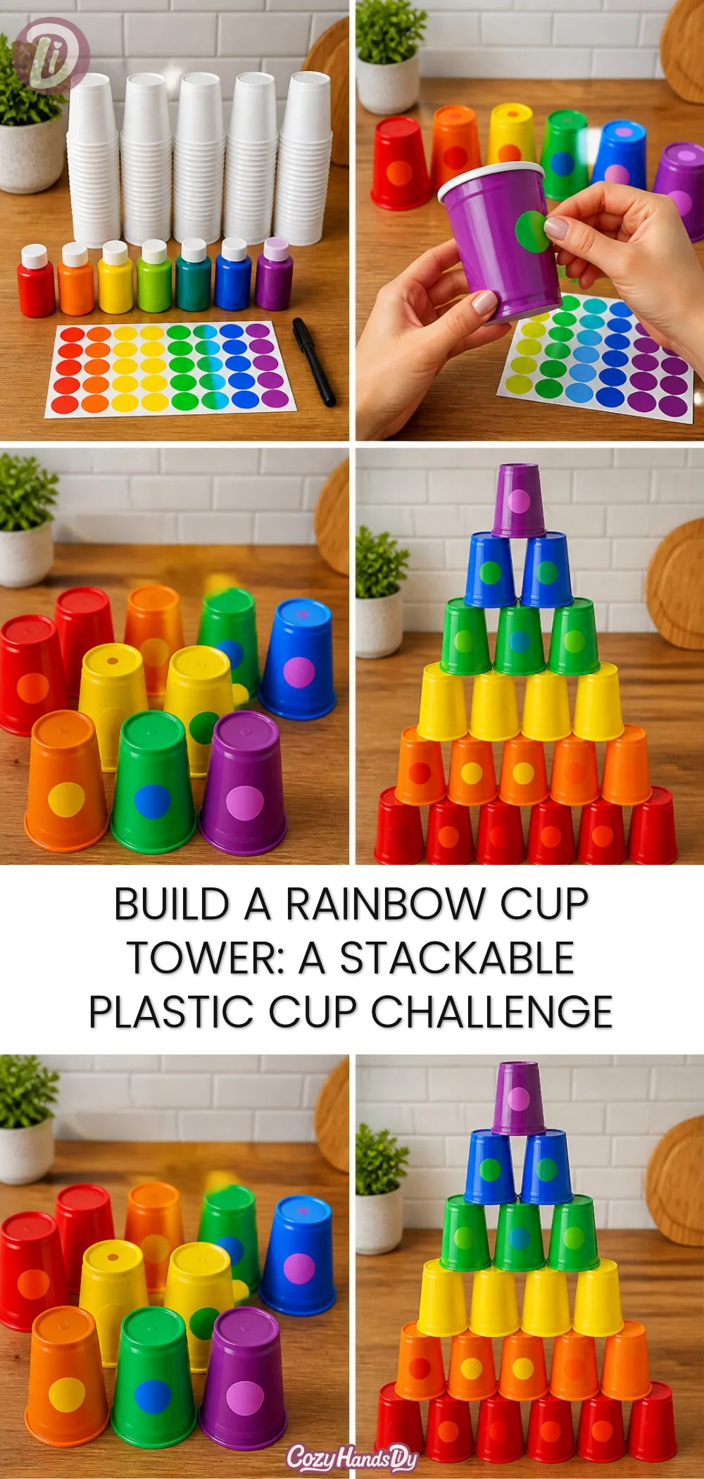 Build a Rainbow Cup Tower: A Stackable Plastic Cup Challenge 5 Build a Rainbow Cup Tower: A Stackable Plastic Cup Challenge