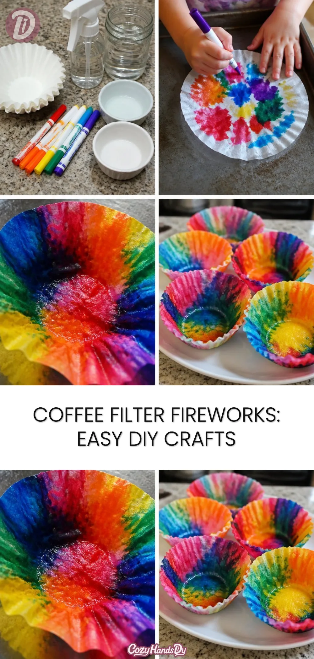 Coffee Filter Fireworks: Easy DIY Crafts