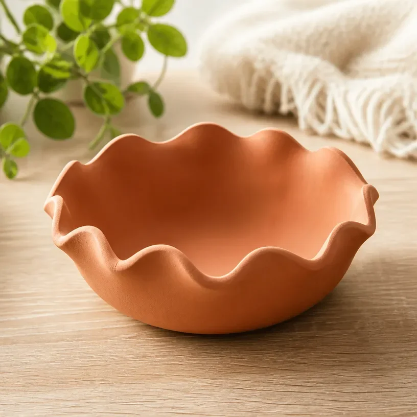 Step-by-step tutorial on making a scalloped bowl with air-dry clay