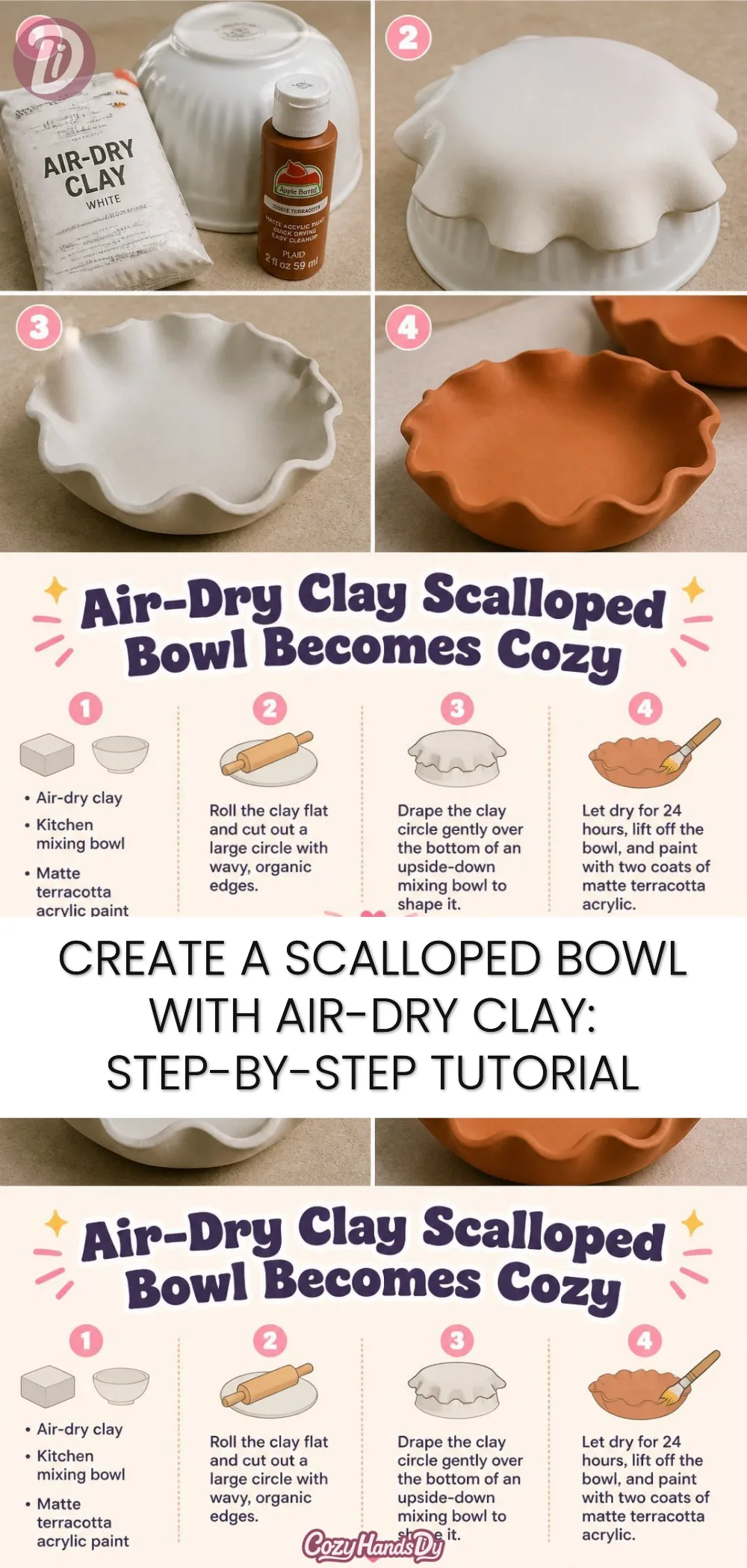Create a Scalloped Bowl with Air-Dry Clay: Step-by-Step Tutorial