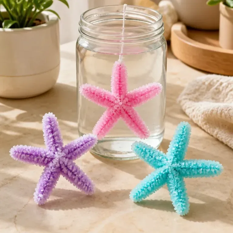 Crystal pipe-cleaner starfish decor showcasing its calming and cozy design.