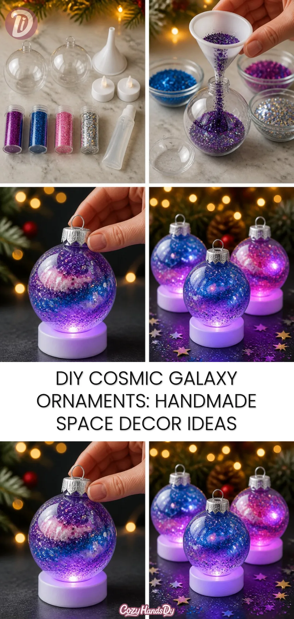 DIY Cosmic Galaxy Ornaments: Handmade Space Decor Ideas
