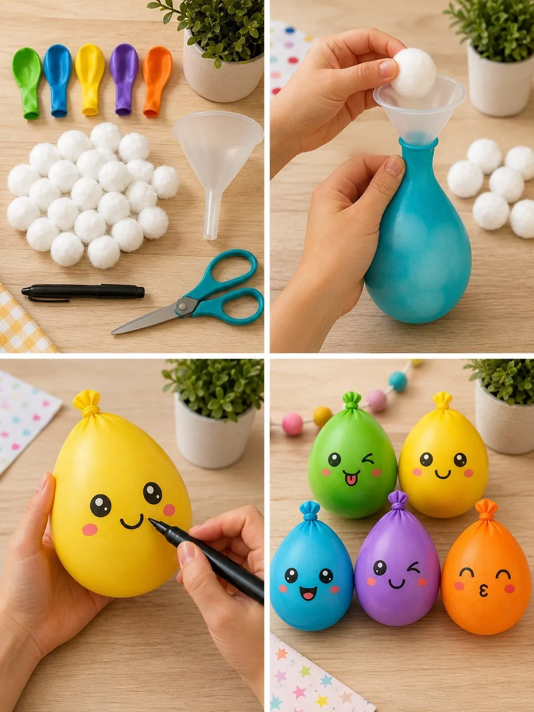 DIY Cute Cotton Ball Squishies