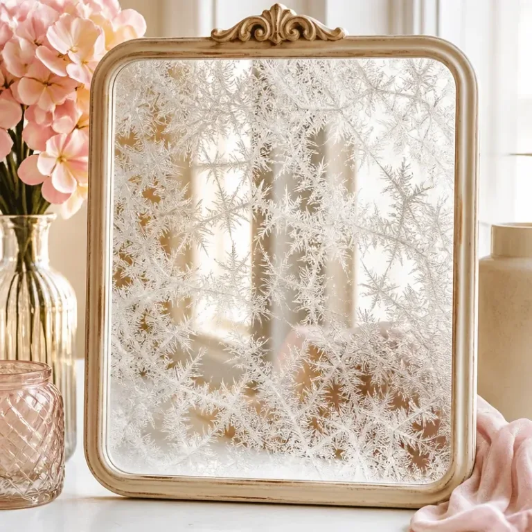 DIY Epsom salt art window frost design tutorial
