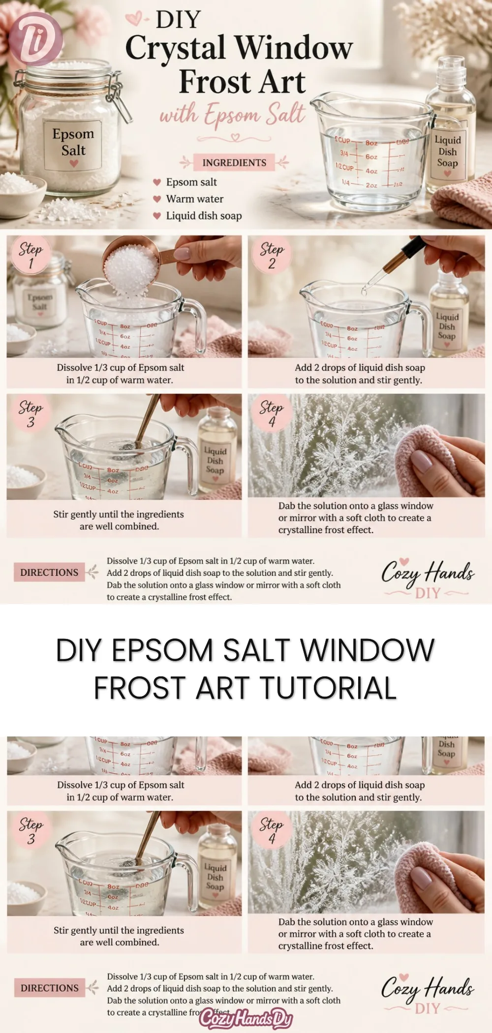 DIY Epsom Salt Window Frost Art Tutorial