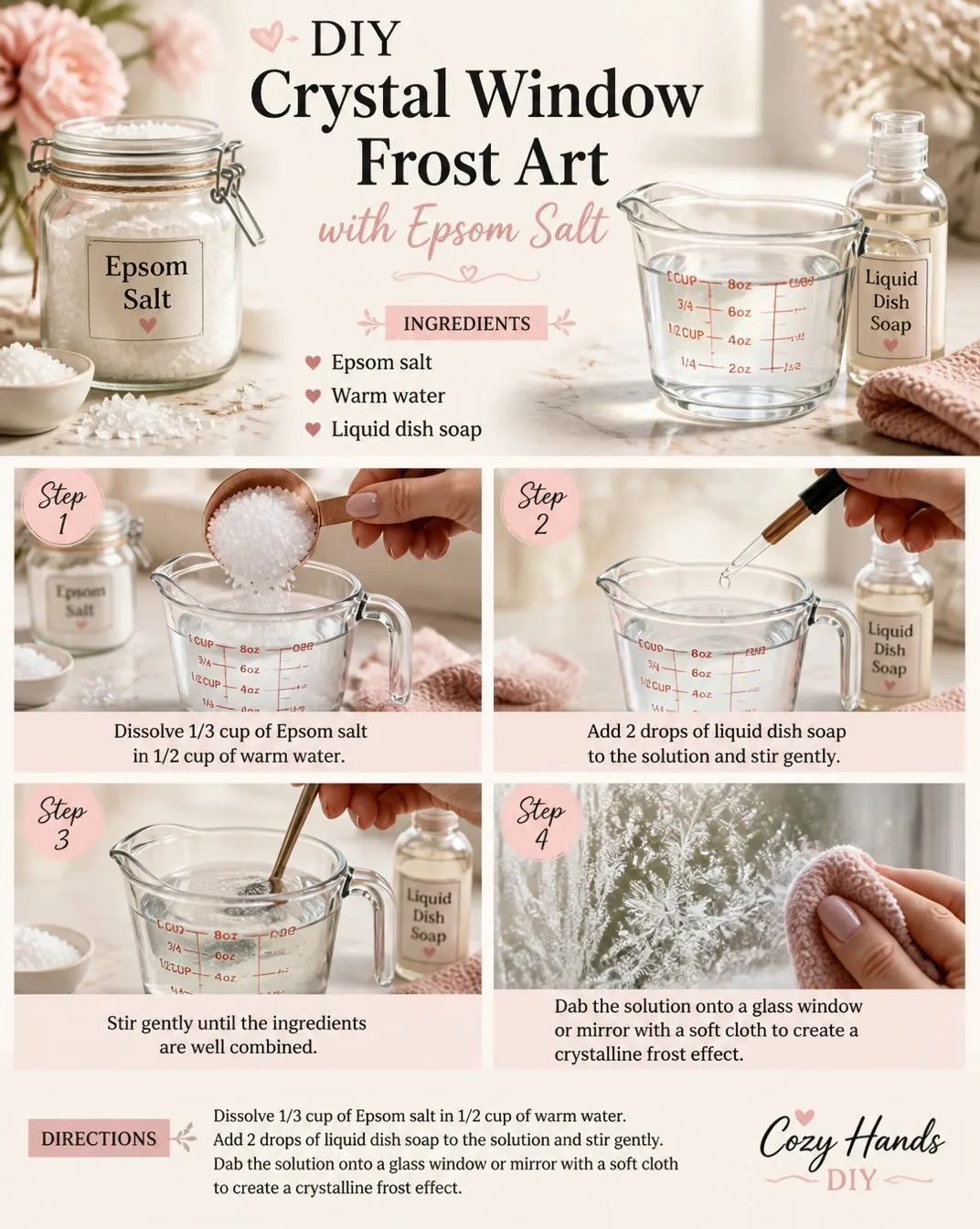DIY Epsom Salt Window Frost Art Tutorial